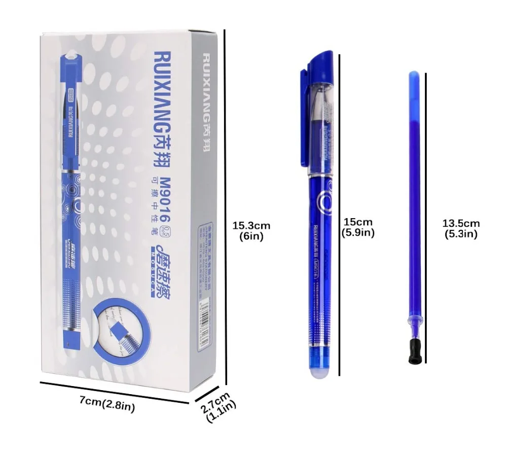 12 PCS Erasable Roller ball Pen and 20 Ballpen Refills More Ink Rub Out Pens Gel Ballpoint 0.5 mm Tip | Канцтовары для офиса и