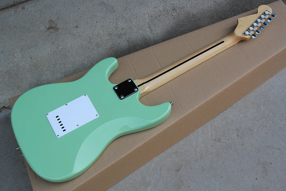 

Factory Custom Green Body Electric Guitar with SSS Pickups,White Pickguard,Chrome Hardwares,Maple Fingerboard,Offer Customized