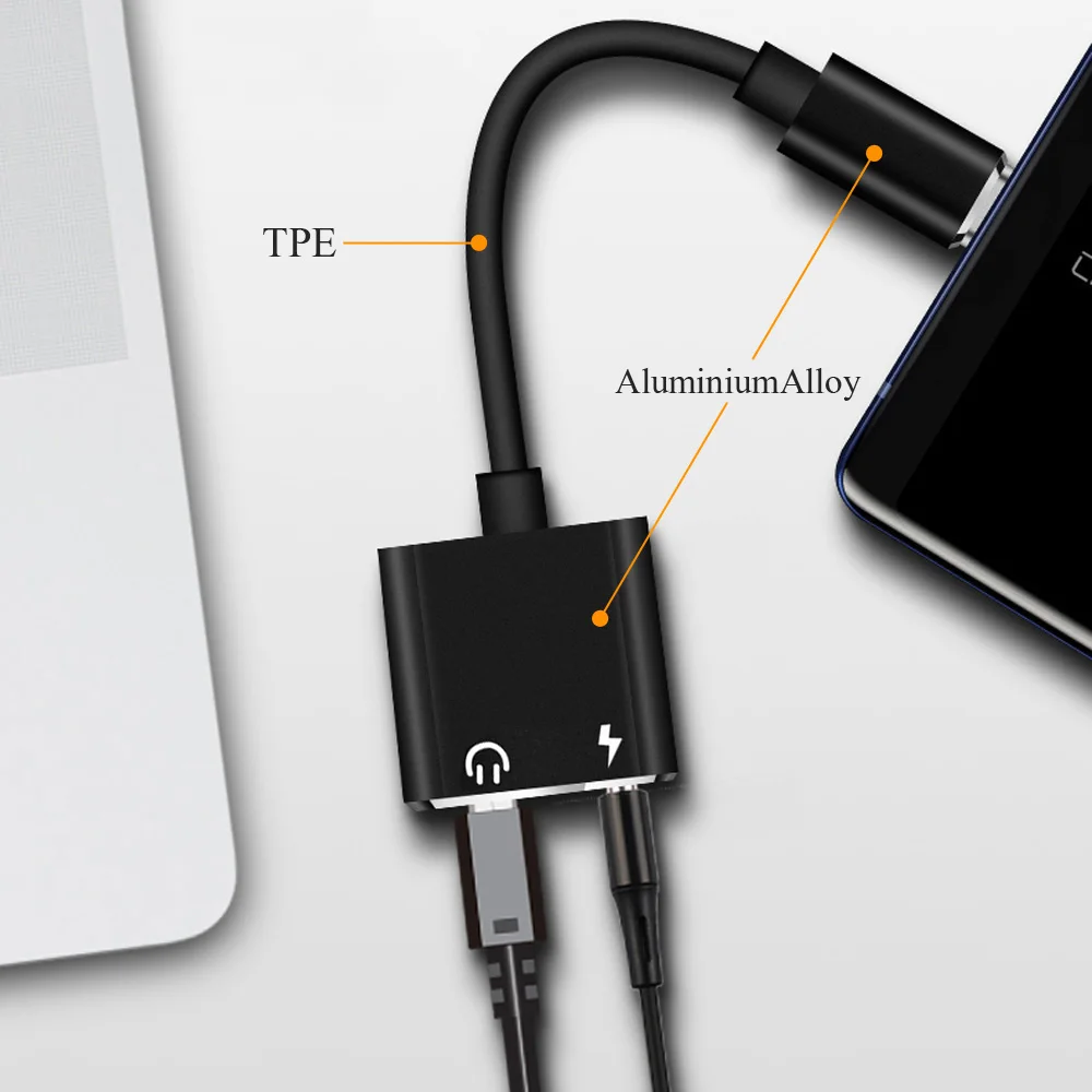 Тип usb C аудио адаптер Тип-C до 3,5 мм, AUX, разъем наушников Splitter Зарядное устройство кабель для huawei P30 Lite для Xiaomi 6 8 9