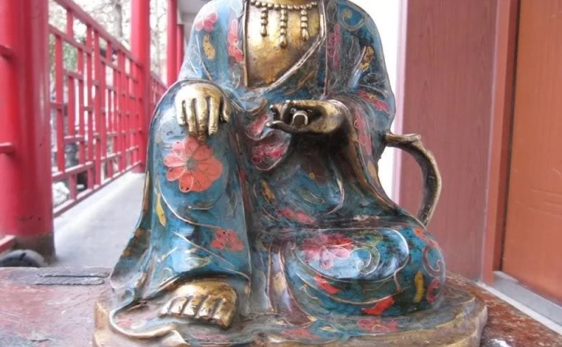 Тибет Народная Бронзовый перегородчатые Gild писание Книги свобода Кван Инь