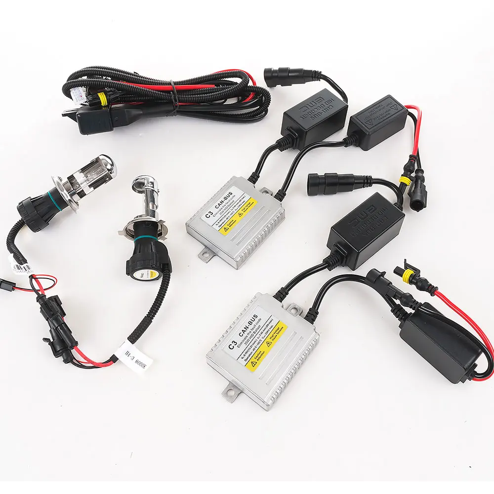 Canbus балласт комплект для ксеноновых ламп 12V C3 35W h4 h13 9004 9007 35W Hid hi lo ксеноновый светильник 4300k 6000k 5000K Canbus H4 hi lo Xenon