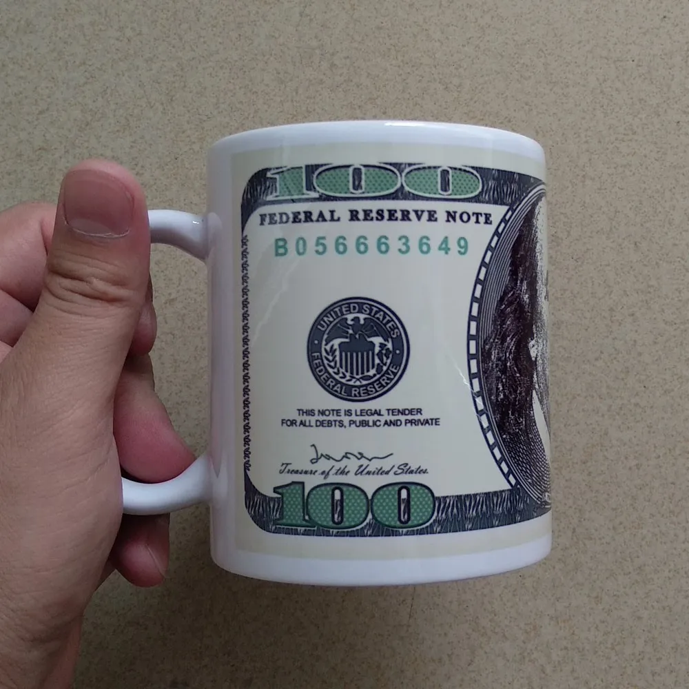 100 USD кофейная чашка 500 евро кружка с молоком 5000 р для воды 10000 KRW чайная забавный