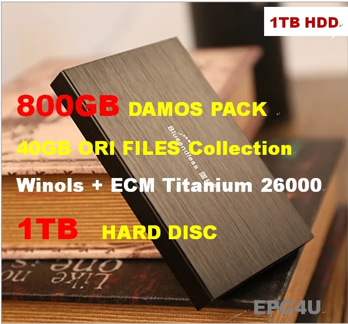 Winols 2 24 \ 26 + 800 ГБ DAMOS пакет 40 ORI файлов и настроенный 1 ТБ USB HDD ЭБУ титана 61 с 26000