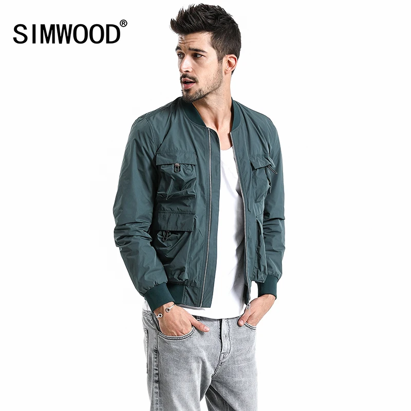 SIMWOOD 2019 Новая Осенняя куртка бомбер для мужчин размера плюс верхняя одежда