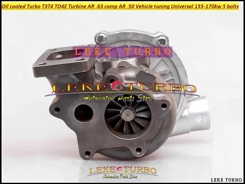 Турбокомпрессор турбины Turbo T3T4 T3 T4 T3/T4 TO4E A/R .63 comp .50 с масляным охлаждением