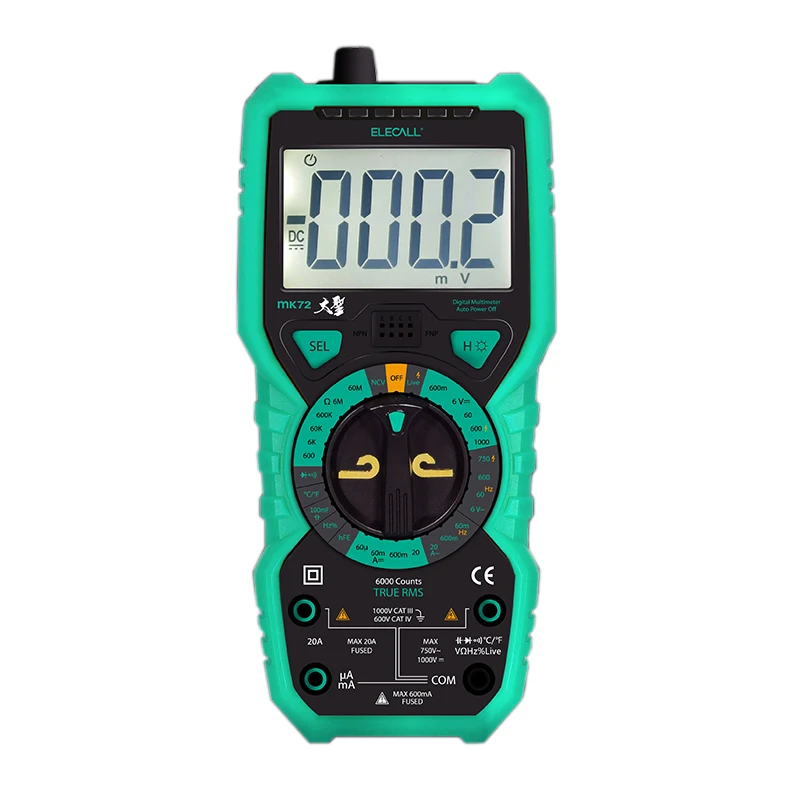 Elecall MK72 High - Precision True RMS Digital Multimeter Handheld With Temperature Capacitance LCD Backlight UK | Инструменты