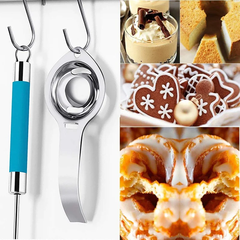 

LMETJMA Egg Separator Stainless Steel Egg Yolk White Separator Food Grade Egg Divider Egg White Yolk Filter Kitchen Tools KC0079