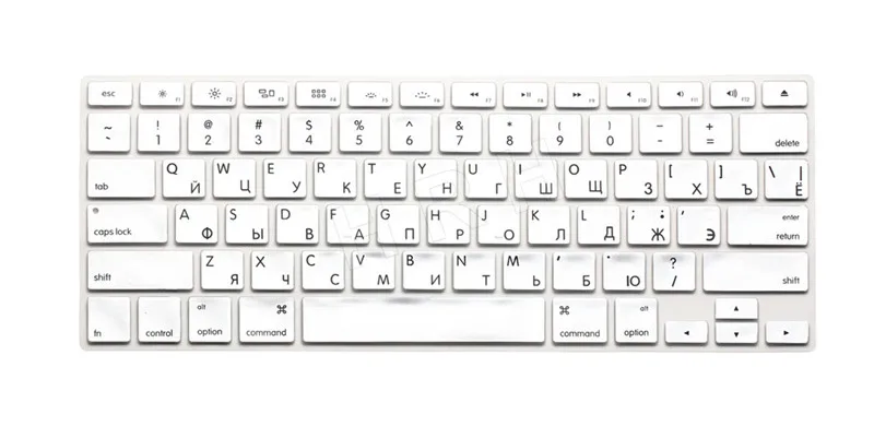 Silver HRH тонкая защитная пленка для клавиатуры США и России для Macbook Air Pro retina 1" 15" 1" чехол для ноутбука Mac book 13 15 гелевый Чехол - Цвет: Silver