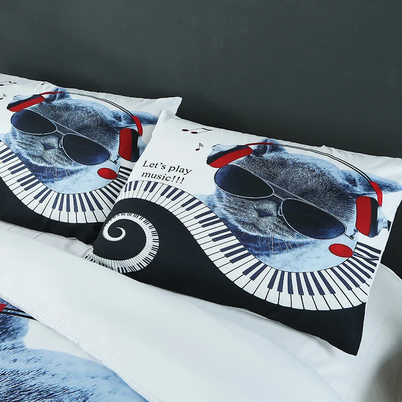 Комплект постельного белья с 3d-рисунком милого кота пододеяльник наборы