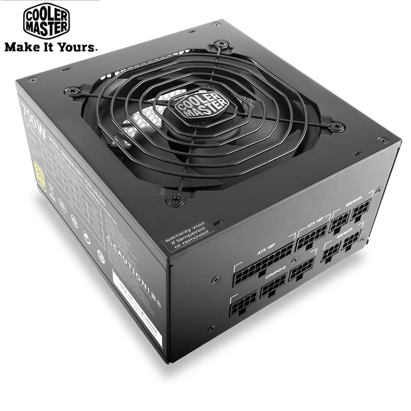 Cooler Master блок питания для компьютера 750 Вт 12 см тихий вентилятор В ATX PC PSU GOLD 80PLUS