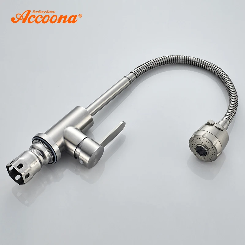 Кухонный Смеситель Accoona из нержавеющей стали 304 смесители для раковины настенный