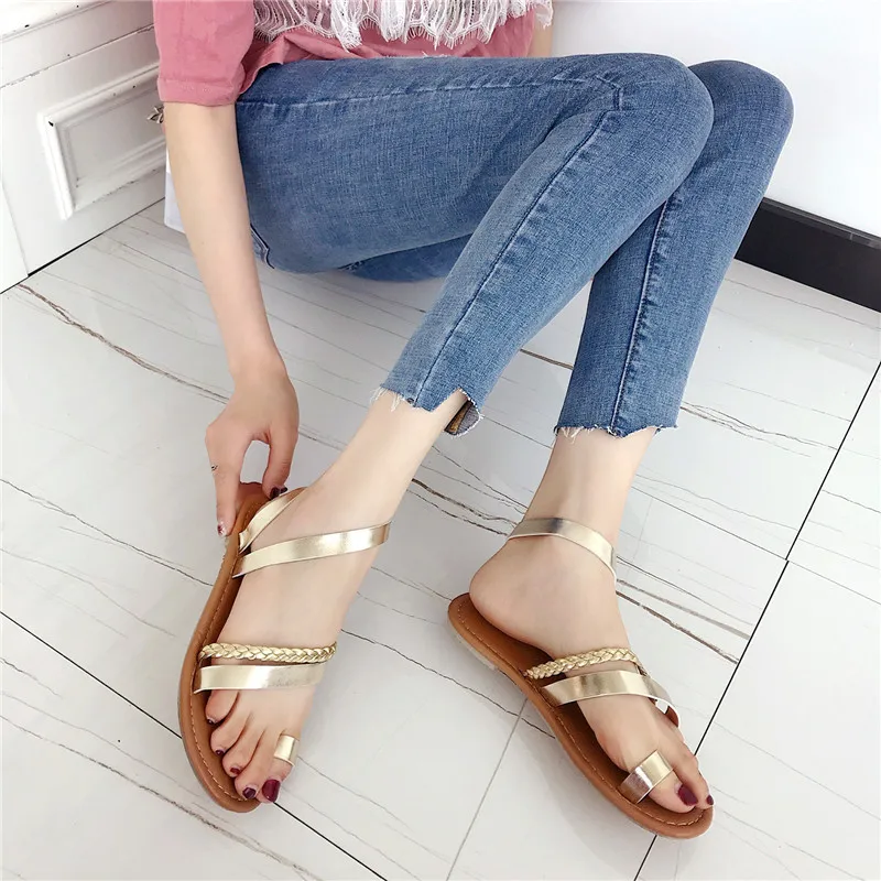 Летние передний и задний ремешок Женские сандалии-гладиаторы в римском стиле