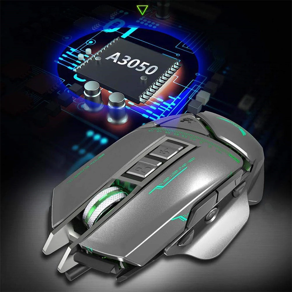 FELYBY профессиональная Проводная игровая мышь USB Дыхание LED 3200 точек/дюйм 11 кнопок