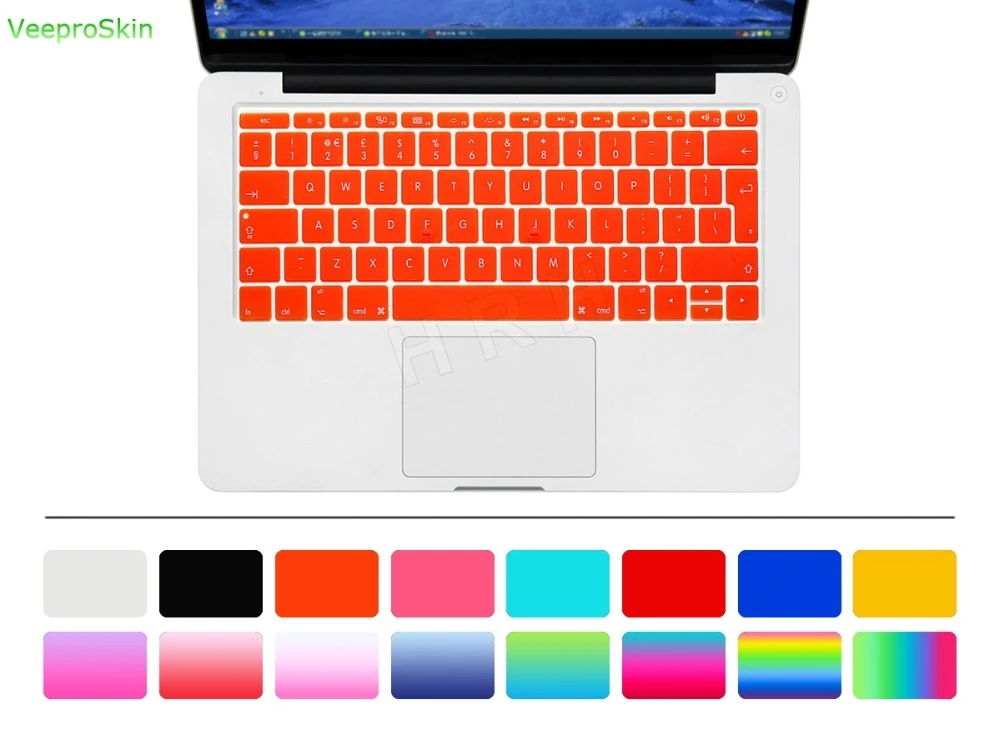 Для Mac New Pro 13 "A1708 (2016 версия без сенсорной панели) EU/UK Английский силиконовый