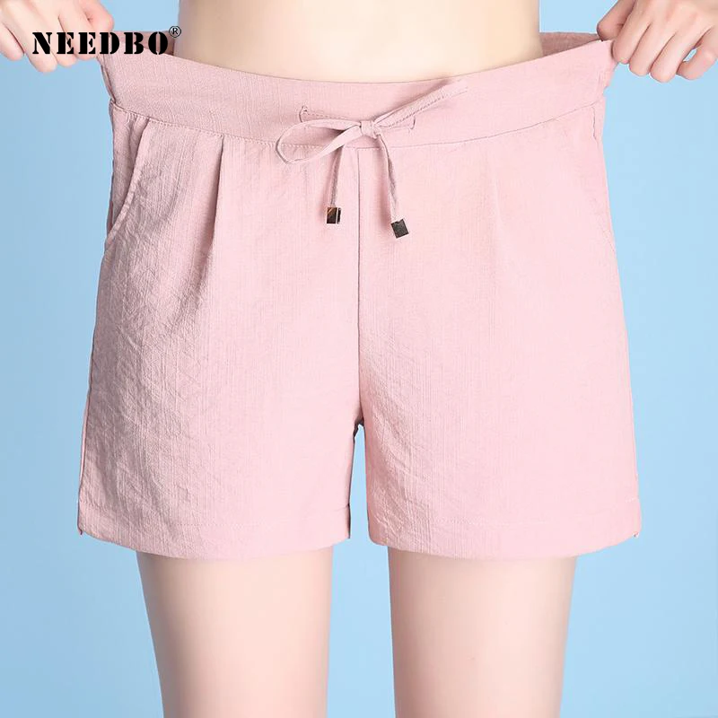 NEEDBO Shorts Women Sexy Office Ladies Summer Shorts For Women Wide Leg Loose Elastic Women Shorts High Waist Casual Plus Size
