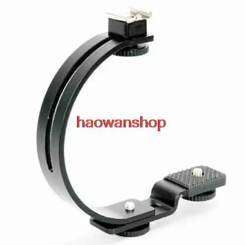 C-Shape Adjustable 1 flash hot shoe Bracket stand for Flash LED Video light DC DSLR SLR DV | Tripod Heads
