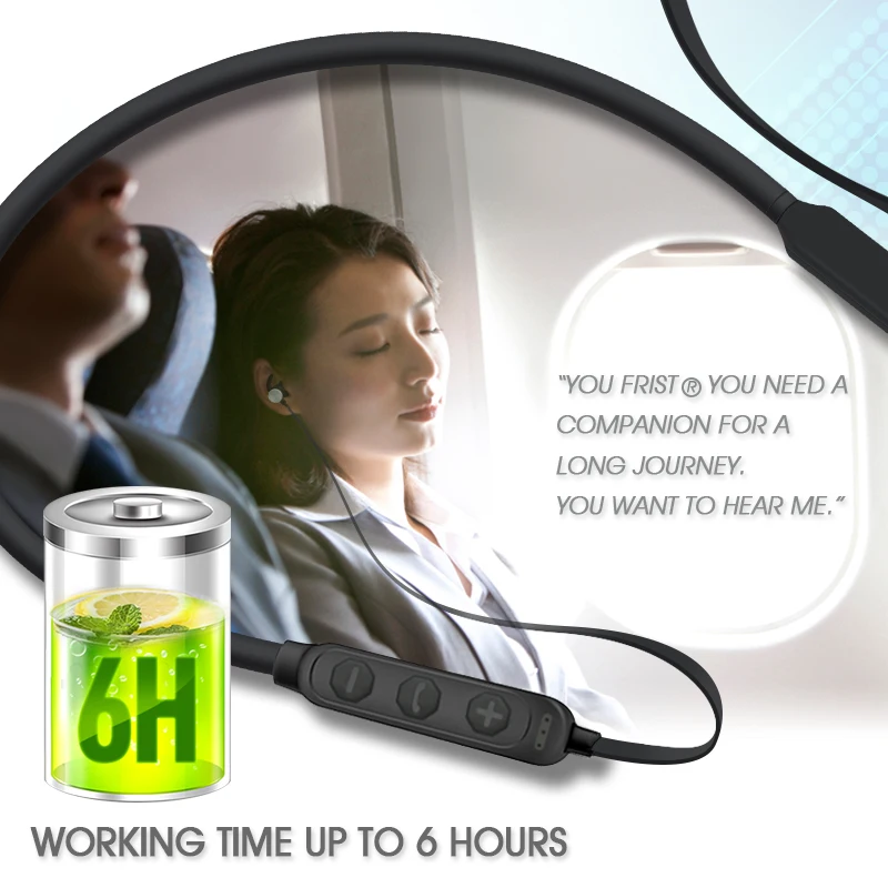 Bluetooth наушники беспроводные спортивные стереонаушники для бега магнитные Hansfree с