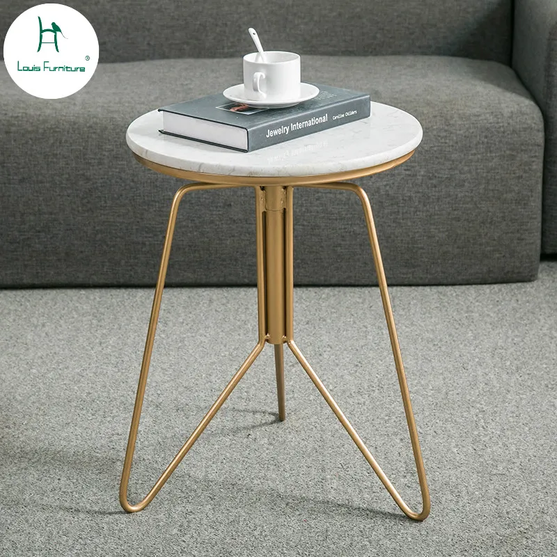 

Журнальный столик Louis Fashion в скандинавском стиле, простой железный мраморный чайный столик с золотистыми краями для гостиной, несколько иде...