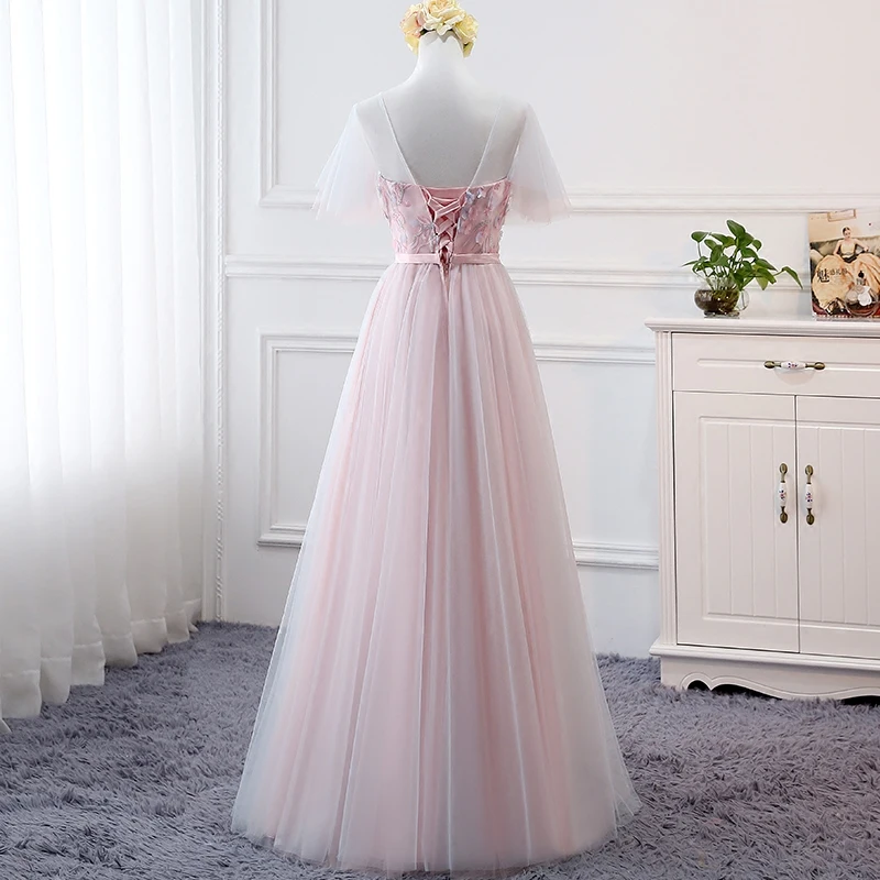 Beauty Emily розовые платья из органзы для свидетельницы (подружки невесты) 2020 appeus A Line