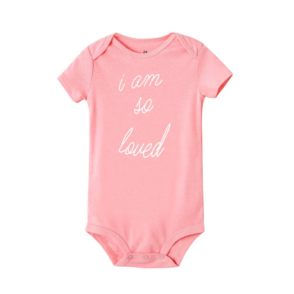 R798-SRPPK- I Am So Loved Funny Cute Babe Onesie Newborn Baby Bodysuit Infant Short Sleeve Creeper Baby Boy Girl Clothes Body Suit - Цвет: R798-SRPPK-