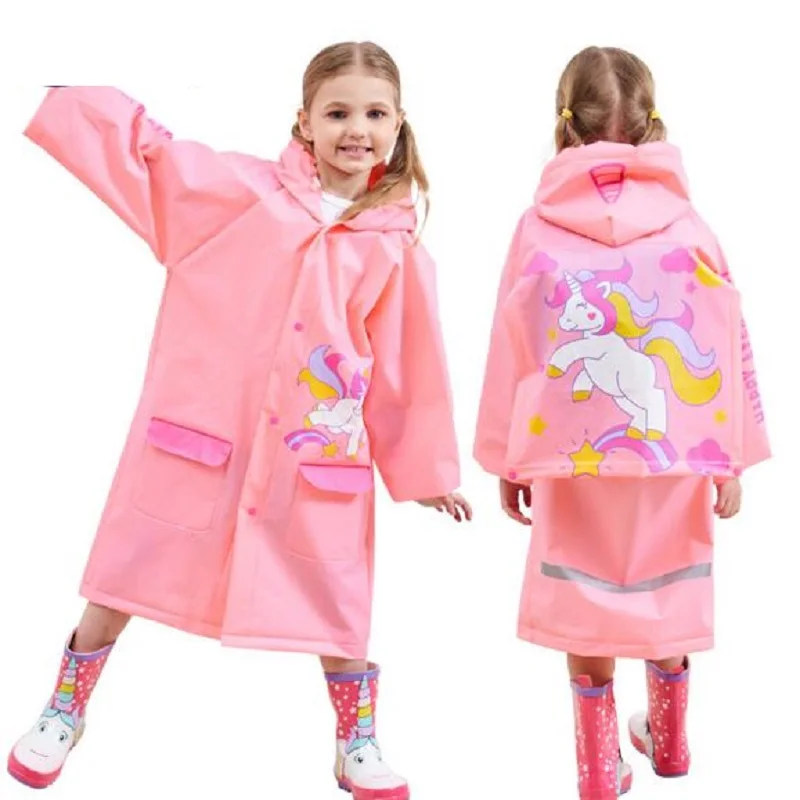 Водонепроницаемый дождевик детский в стиле мультяшных животных для девочек и