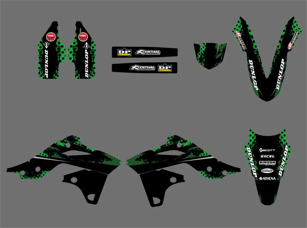 Стиль 0460 power TEAM графика и фоны наклейки Наборы для Kawasaki KX250F KXF250 2013 KXF 250 KX 250F