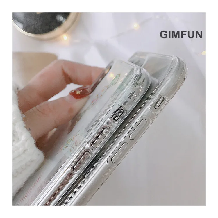 Gimfun Fresh Transparent Candy Phone Case for Iphone 7 Glitter Floral Soft Tpu 6 6s 8 Plus X Back Cover |