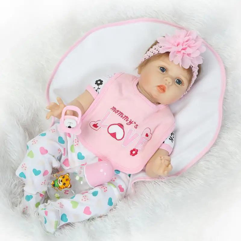 

55 Reborn Baby Doll Lifelike Soft Silicone Vinyl Girl Body Newborn Babies Realistic Kids Birthday Gifts Bebe Reborn