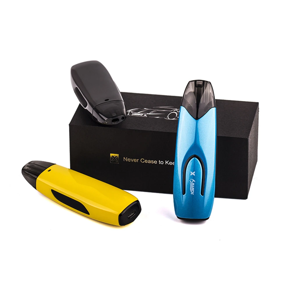 Kamry X Pod Starter Kit 650mAh Built-in Battery with Intelligent LED & Adiabatic Drip Tip Organic Cotton Coil VS K1000 Plus |