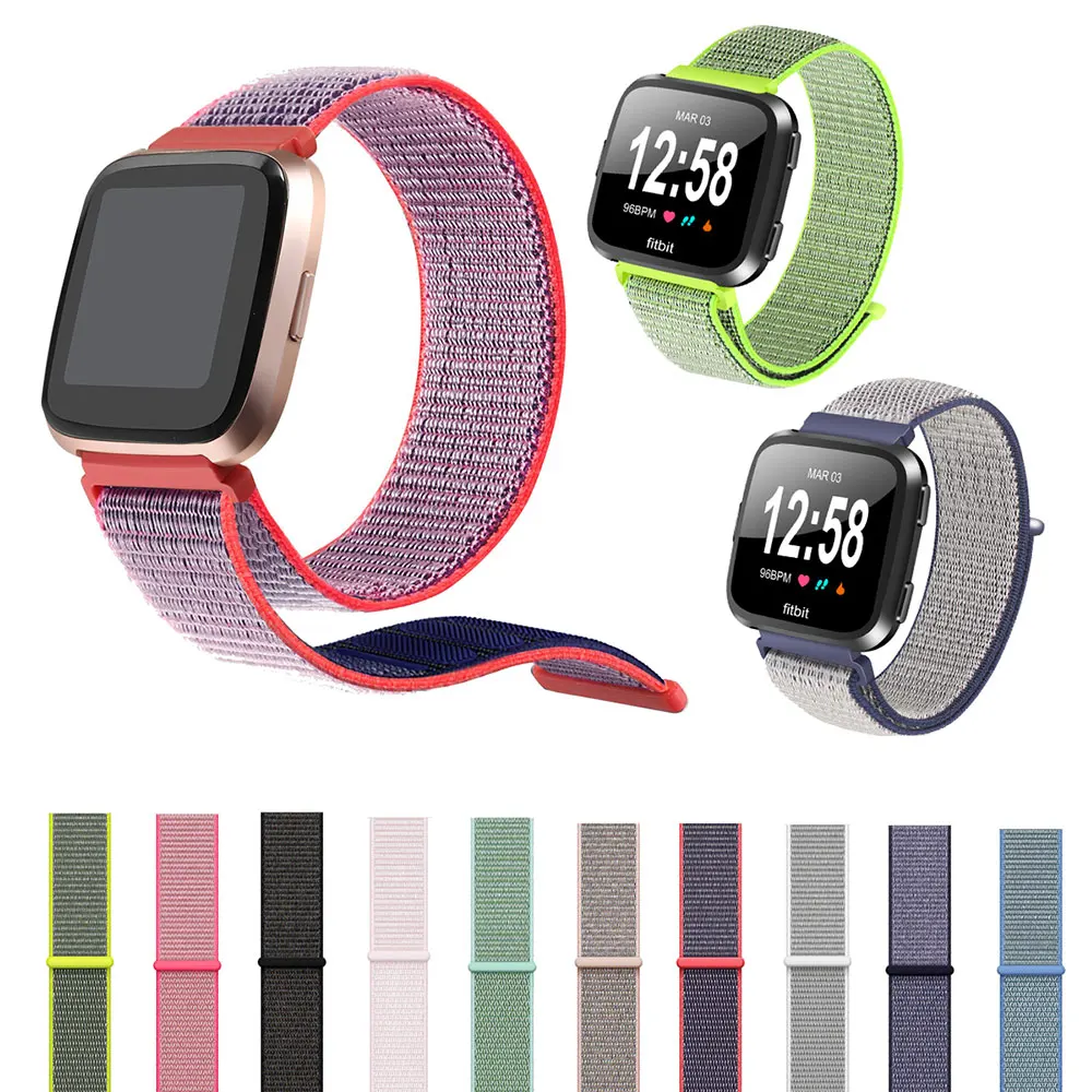 Нейлоновые полосы для Fitbit Versa 23 см дышащие мягкие петли ремешок спортивные