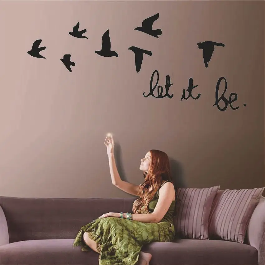 Let it be Black birds Dove виниловая настенная наклейка художественные настенные наклейки