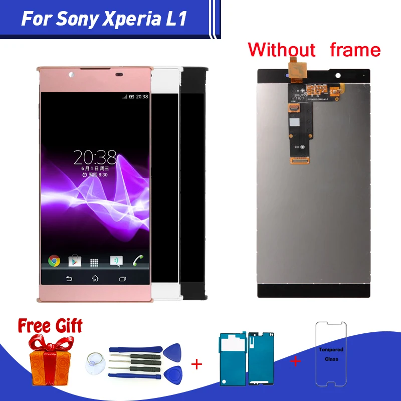 Оригинальный ЖК-дисплей для Sony Xperia L1 G3312 сенсорный экран 5 дюйма дигитайзер