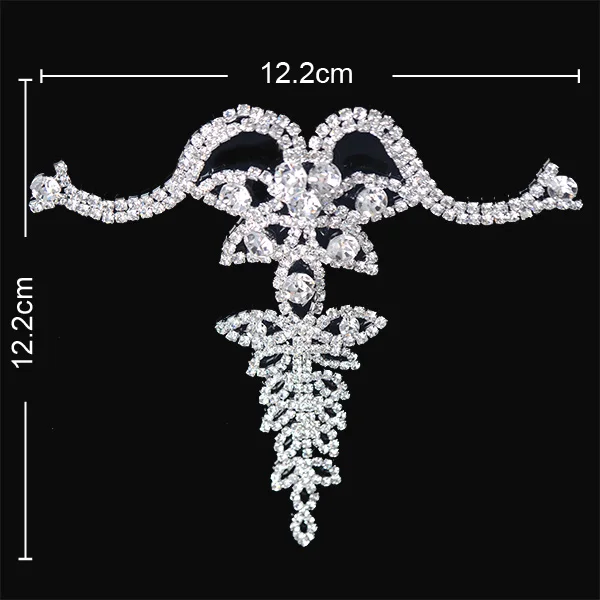 Аппликация с кристаллами AB Стразы 2 шт. Цветочная аппликация ручной работы