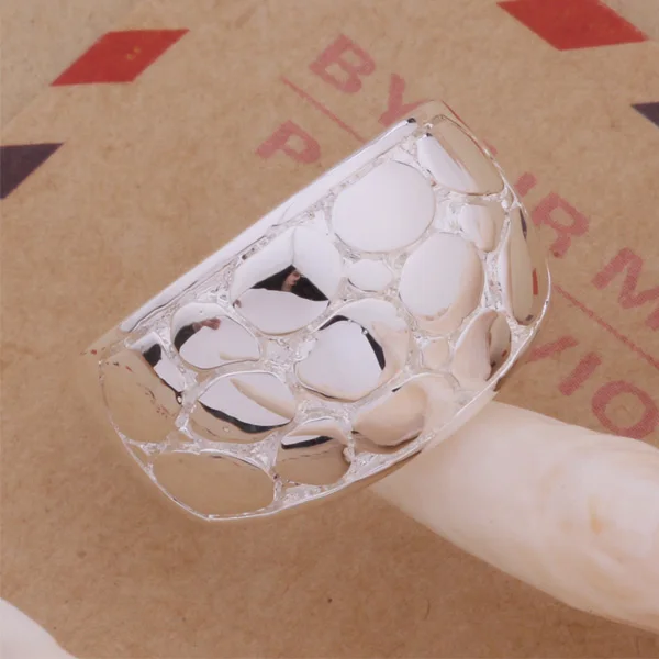 Модные ювелирные изделия на удачу посеребренные большие кольца лаконичный