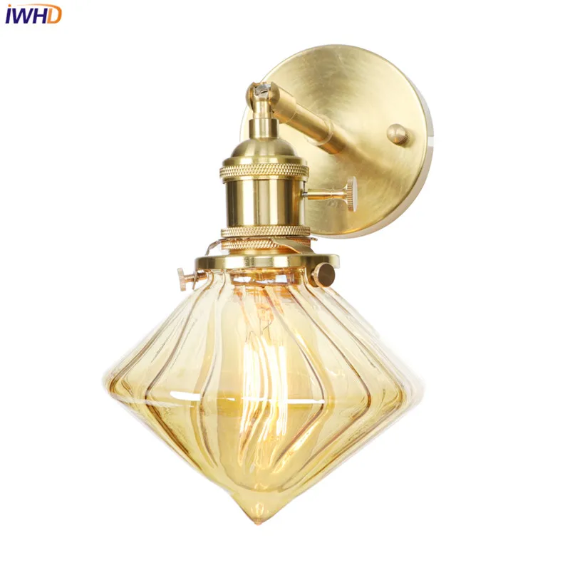 IWHD медный скандинавский светодиодный настенный современная лампа Wandlamp светодиодный светильник для спальни настенный светильник Industiral туалетный светильник аппликация Мураль светильник