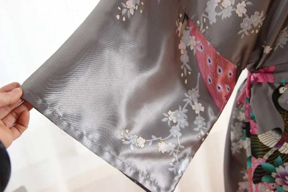 Большие размеры модное женское летнее кимоно Короткий Ночной халат банное