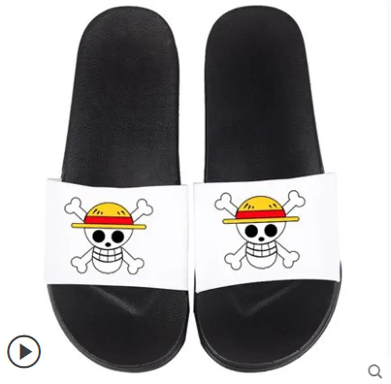 Домашние тапочки с принтом аниме; один предмет; Luffy Chopper ace; Косплей; мужские и женские туфли на плоской подошве; Повседневная летняя нескользящая обувь унисекс - Цвет: 18