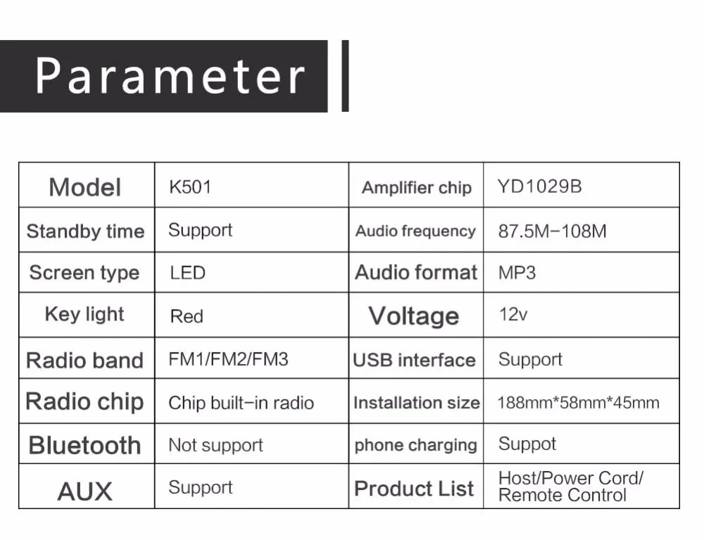 NoEnName_Null Автомобильный светодиодный стерео радио FM/USB/AUX 12V In-dash 1 Din Aux Входной приемник SD USB MP3 Зарядка для телефона Авторадио