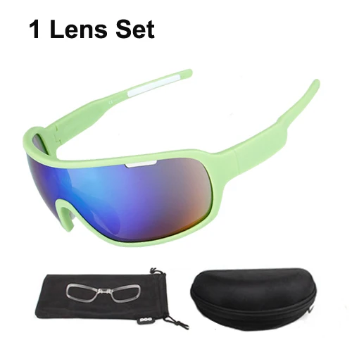 1 lens green NEWBOLER, 5 линз, солнцезащитные очки для велоспорта, поляризационные, мужские, женские, UV400, спортивные очки, очки для шоссейного велосипеда, gafas ciclismo, для велосипедных люнетов - Цвет: 1 lens green