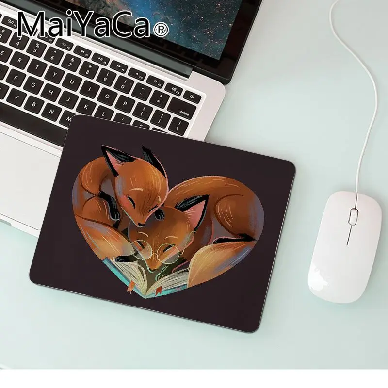 No Lock Edge18x22cm Maiya Подарочный коврик для мальчика, милая лиса, высокоскоростной коврик для мыши,,, игровой коврик для мыши - Цвет: No Lock Edge18x22cm