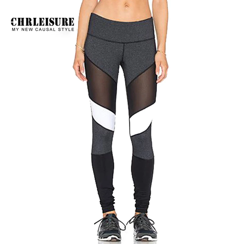 CHRLEISURE сетчатые спортивные Леггинсы Для женщин с высокой талией для йоги дышащее