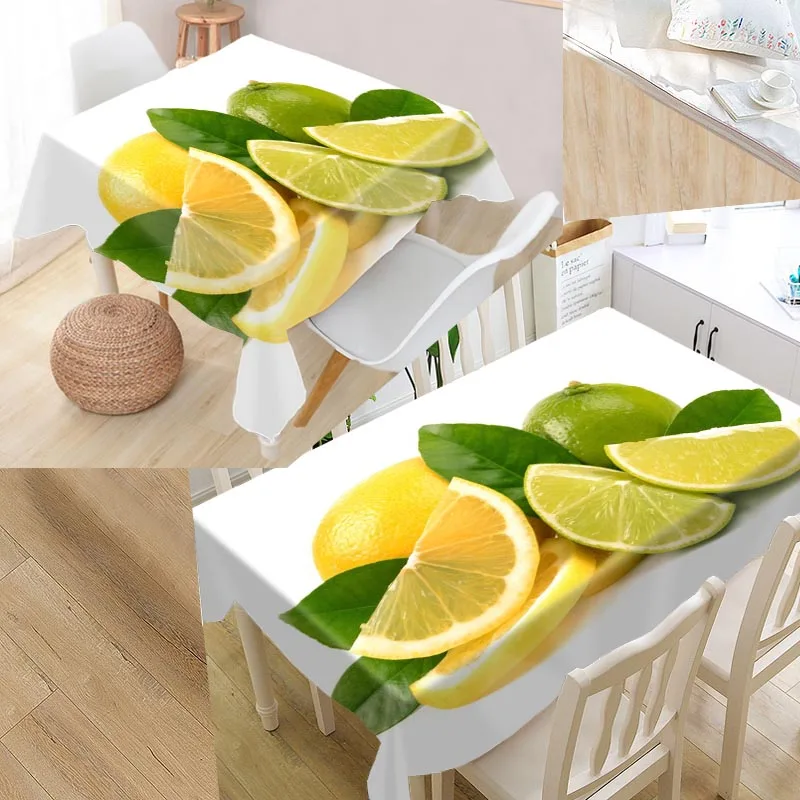 Лимон покрытие стола печать Водонепроницаемый скатерть более Размеры скатерти