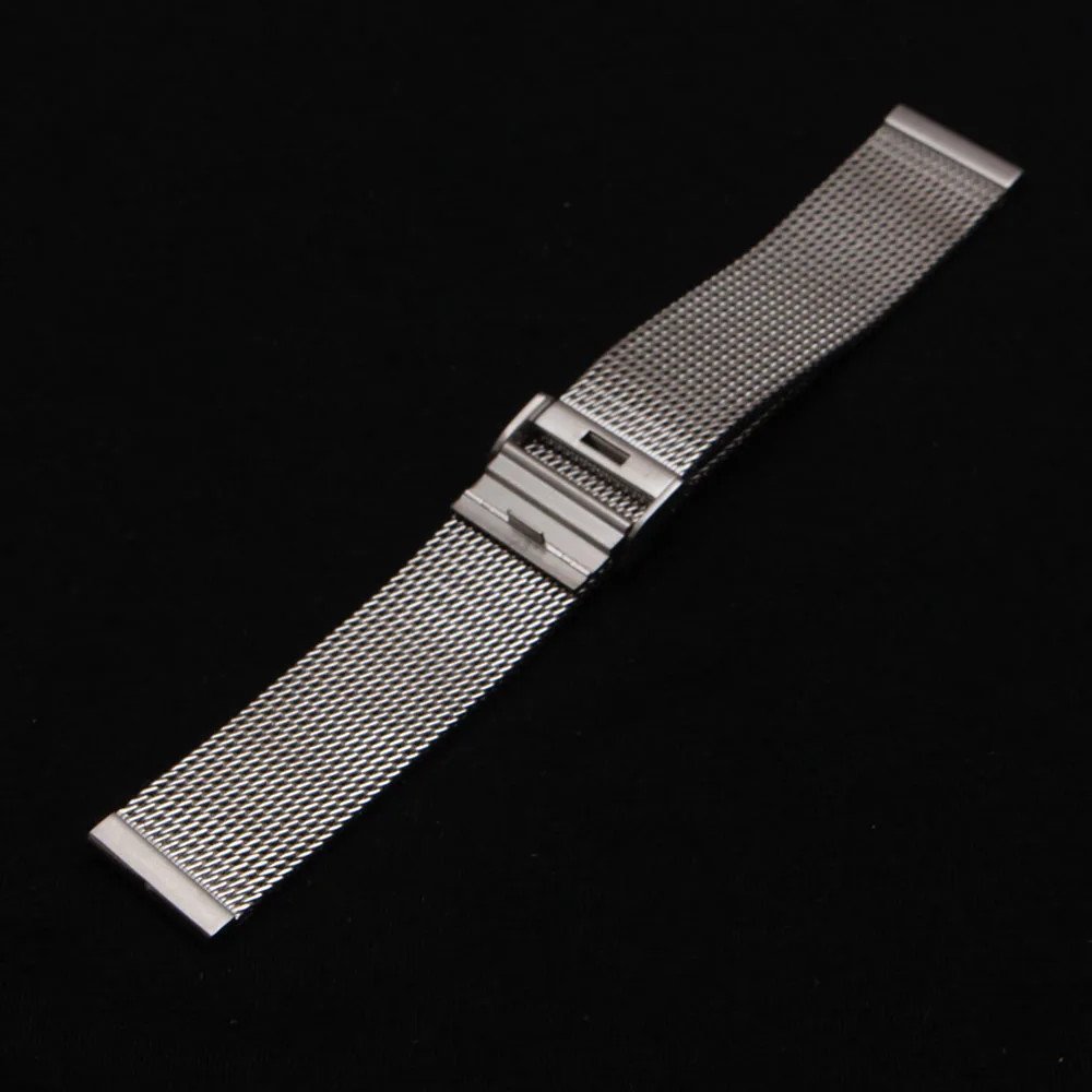 

Watchbands High Quality Silver 18mm 20mm 21mm 22mm Watch Mens Watches Bracelet Metal Folding New Buckle Deployment Promotion Hot
