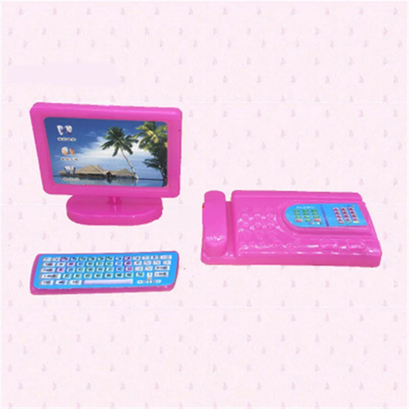 Миниатюрная Современная компьютерная клавиатура мебель факс для девочек