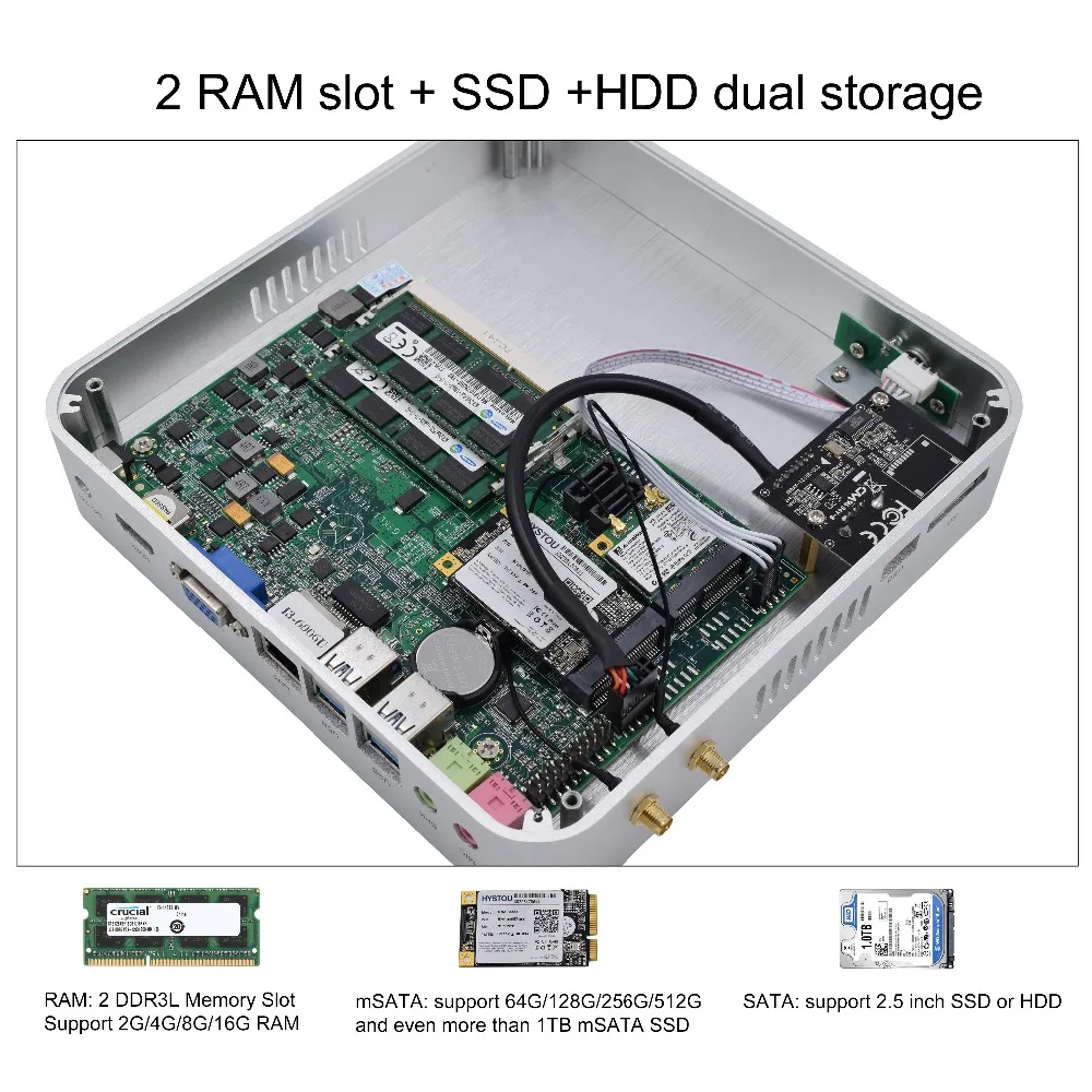 Продвижение Intel Core i3 6006U безвентиляторный мини ПК Windows 10 i5 7200U i7 4500U настольные