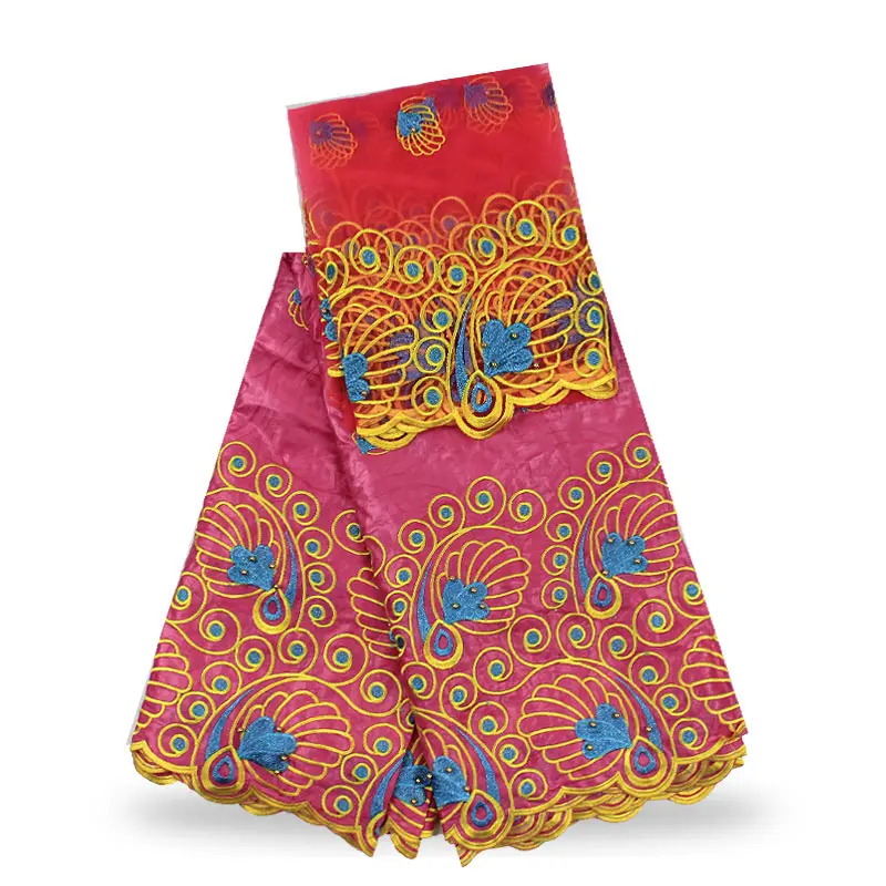 Мэй с красным кружевом вышитые ткани Базен Riche ткань в нигерийском стиле геле headtie