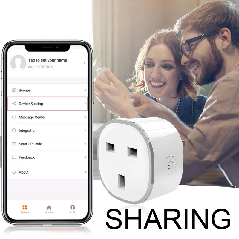 RGB Smart Plug светильник UK Work Pop розетка беспроводной WIFI Пульт дистанционного