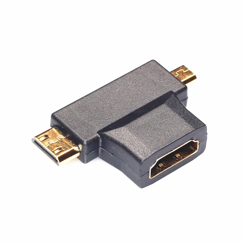 5 шт./лот 3 в 1 HDMI к Micro Мужской мини адаптер Т образный конвертер для HDTV