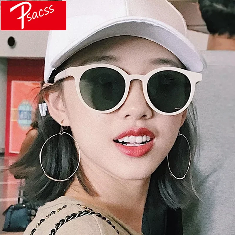 Psacss NEW Round Vintage Sunglasses Women HD Ocean Lens Luxury Brand Designer High Quality Sun Glasses oculos de sol feminino | Аксессуары