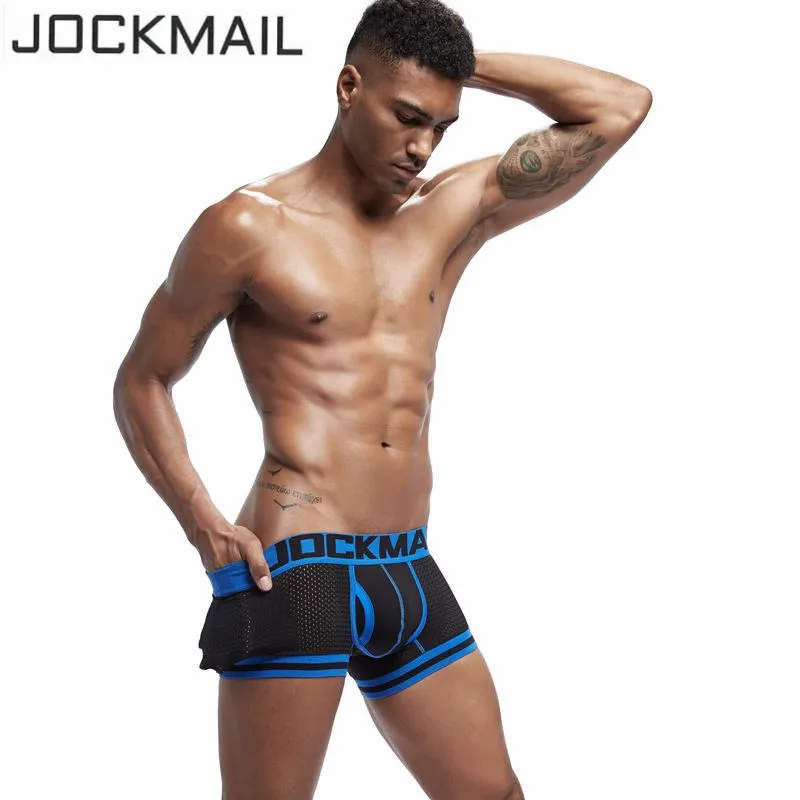 Трусы-боксеры JOCKMAIL мужские нижнее белье сетчатые Трусы-слипы пикантные дышащие